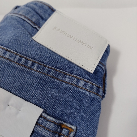 NWT Jonathan Simkhai River High Rise Straight Fray Hem Jeans - Picture 11 of 16